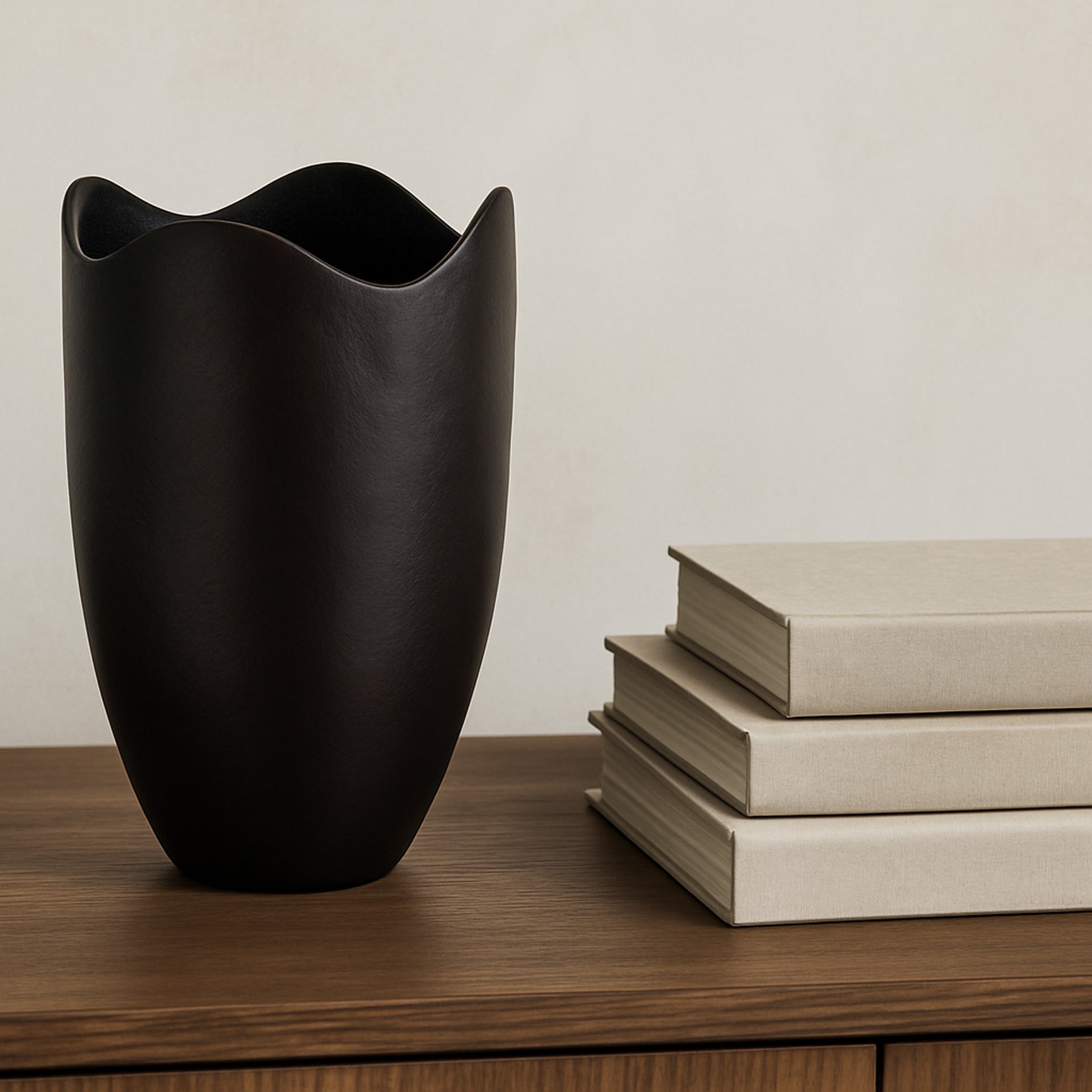 Athena Blackened Bronze Cast Aluminum Vase