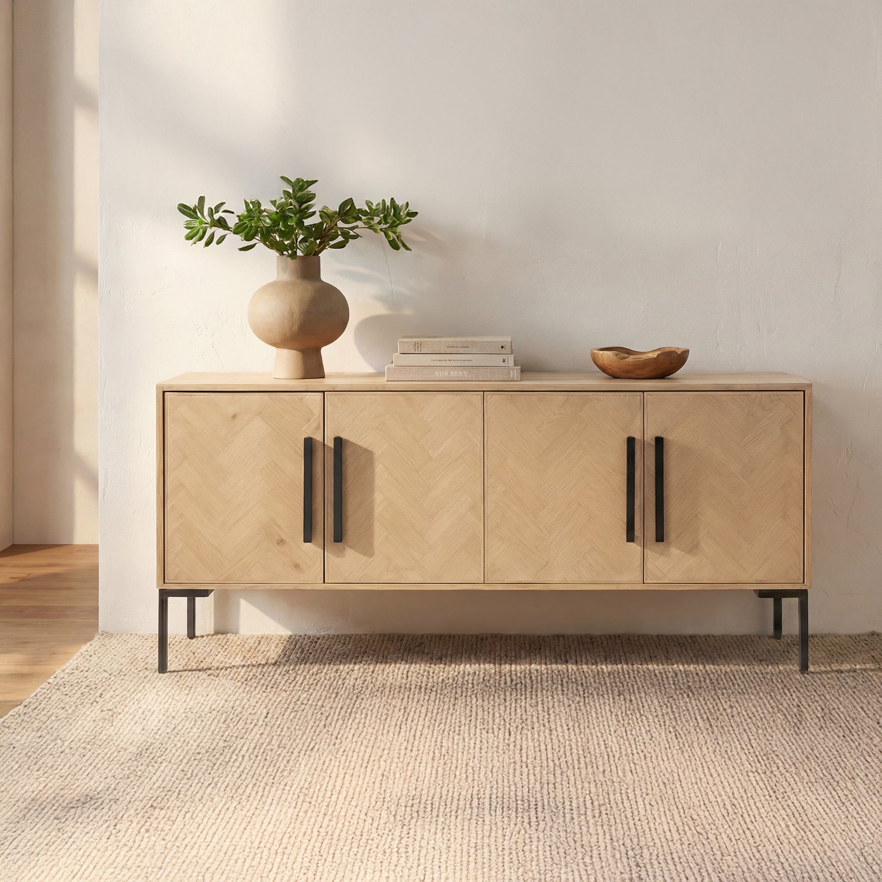 Fishbone Natural Sideboard