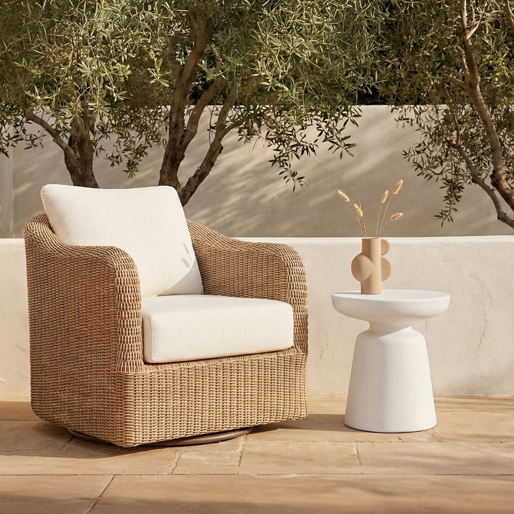 Ruth White Outdoor Side Table
