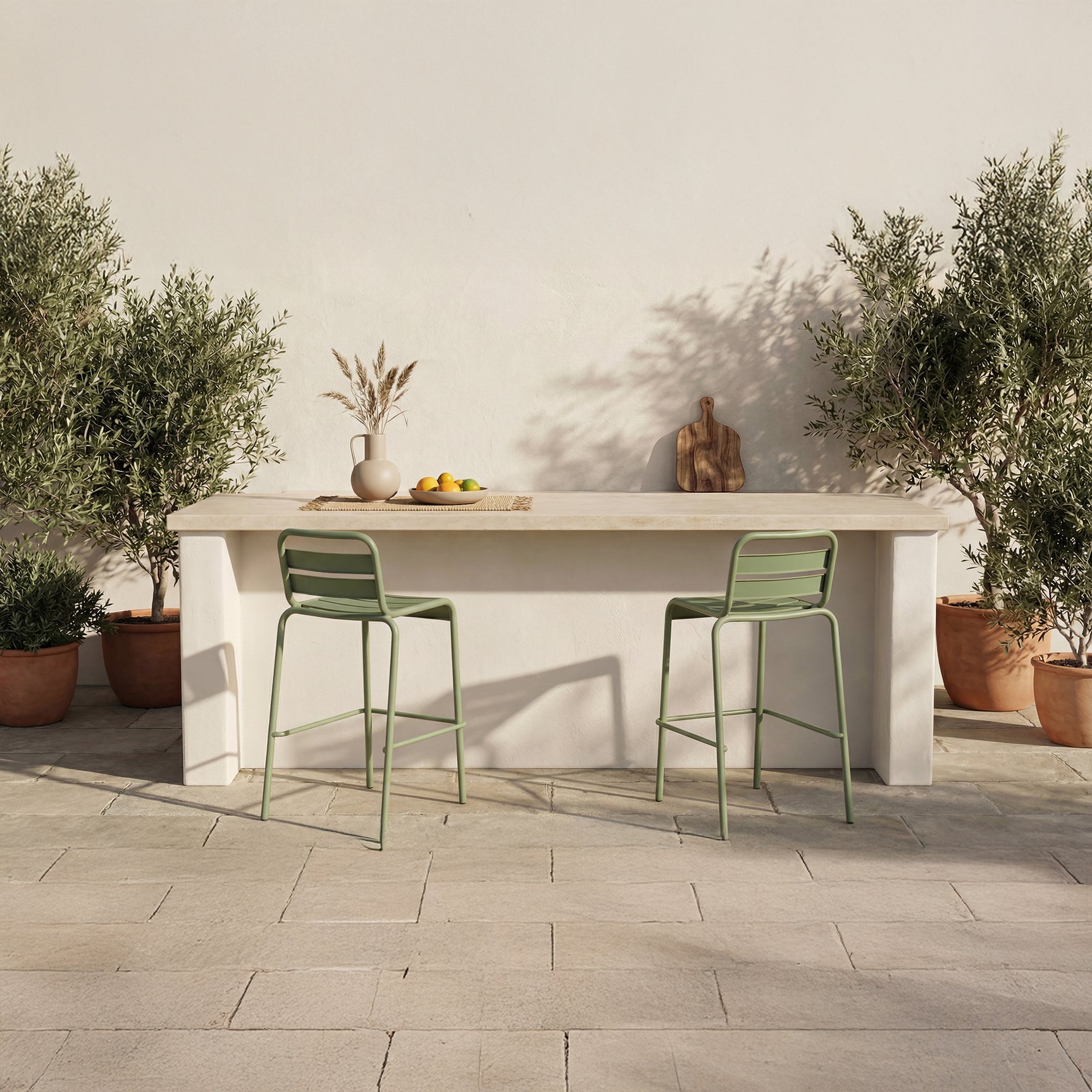 Kade Green Outdoor Bar Stool (Set of 2)