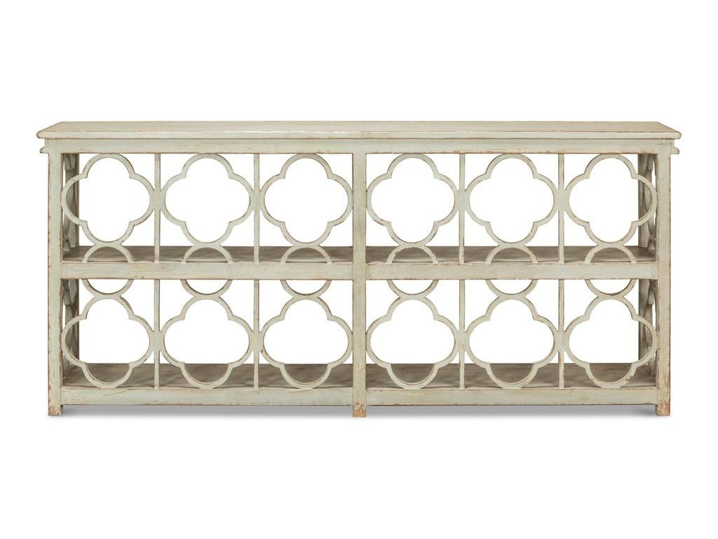 Quatrefoil Green Bookshelf Console Table - Ornate Home