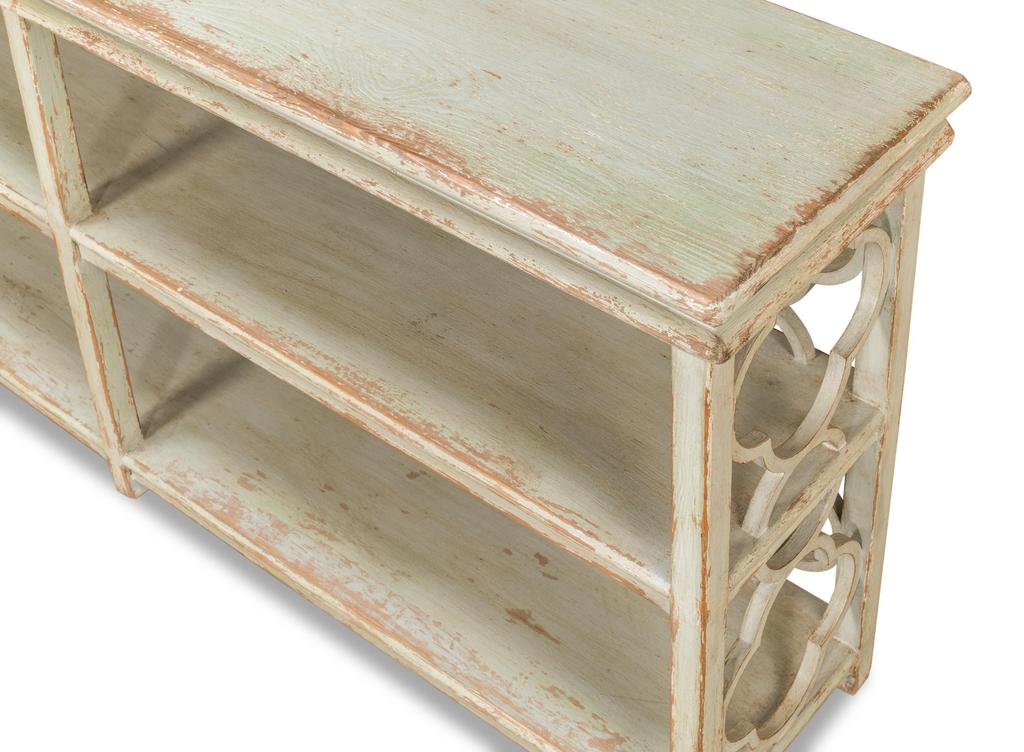 Quatrefoil Green Bookshelf Console Table - Ornate Home