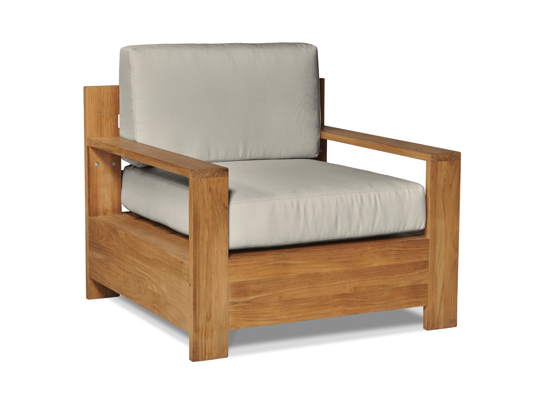 Qube Teak Canvas Outdoor Club Chair with Sunbrella® Cushion - Ornate Home