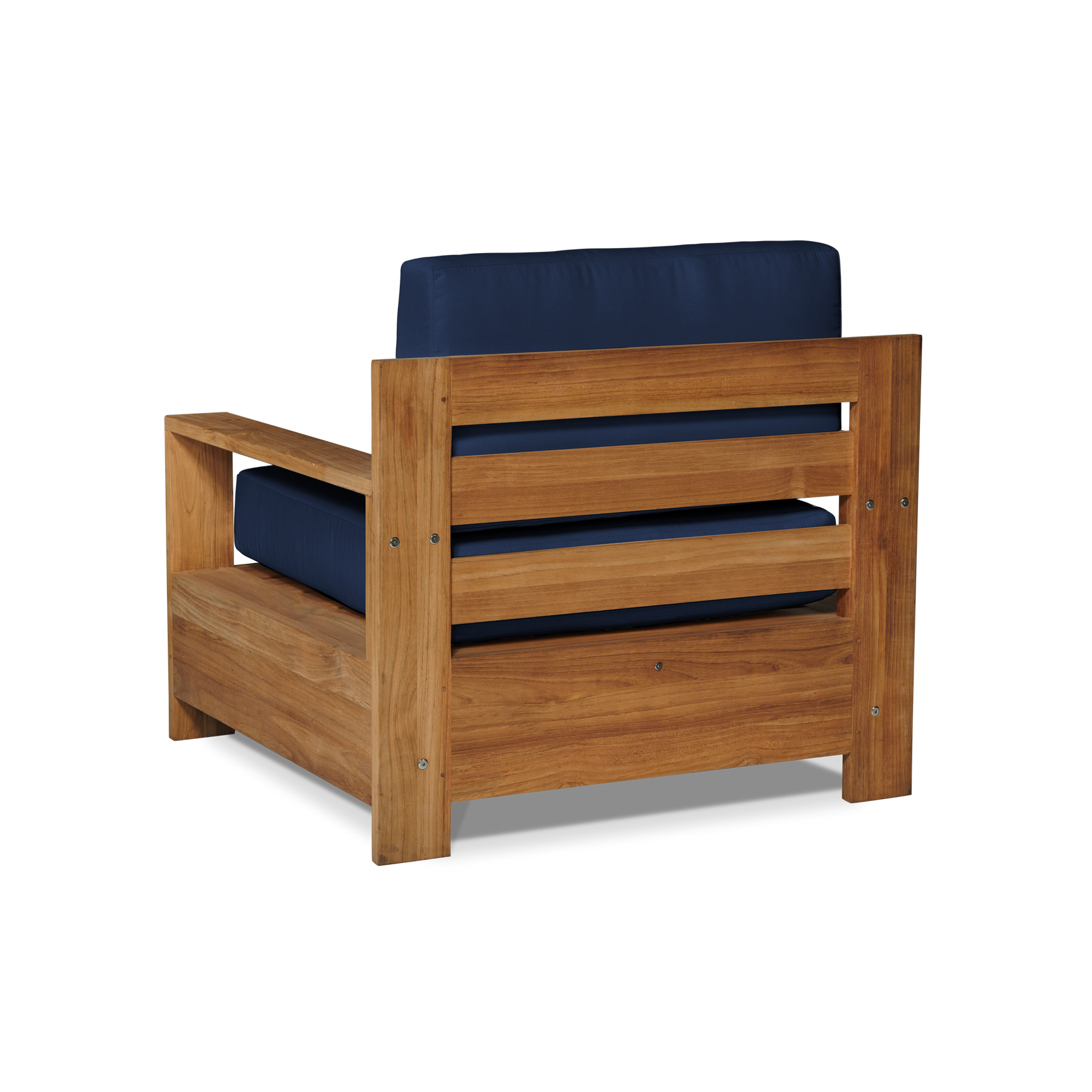 Qube Teak Navy Outdoor Club Chair with Sunbrella® Cushion - Ornate Home