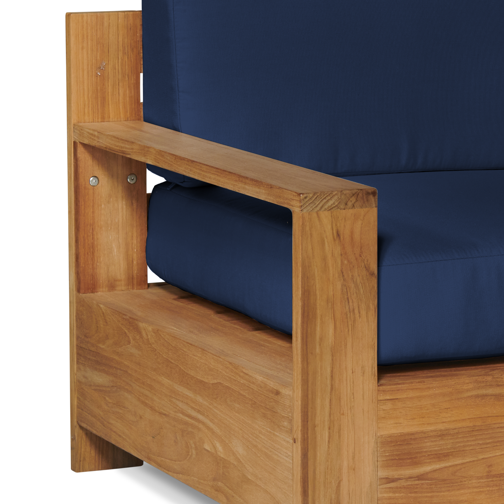 Qube Teak Navy Outdoor Club Chair with Sunbrella® Cushion - Ornate Home