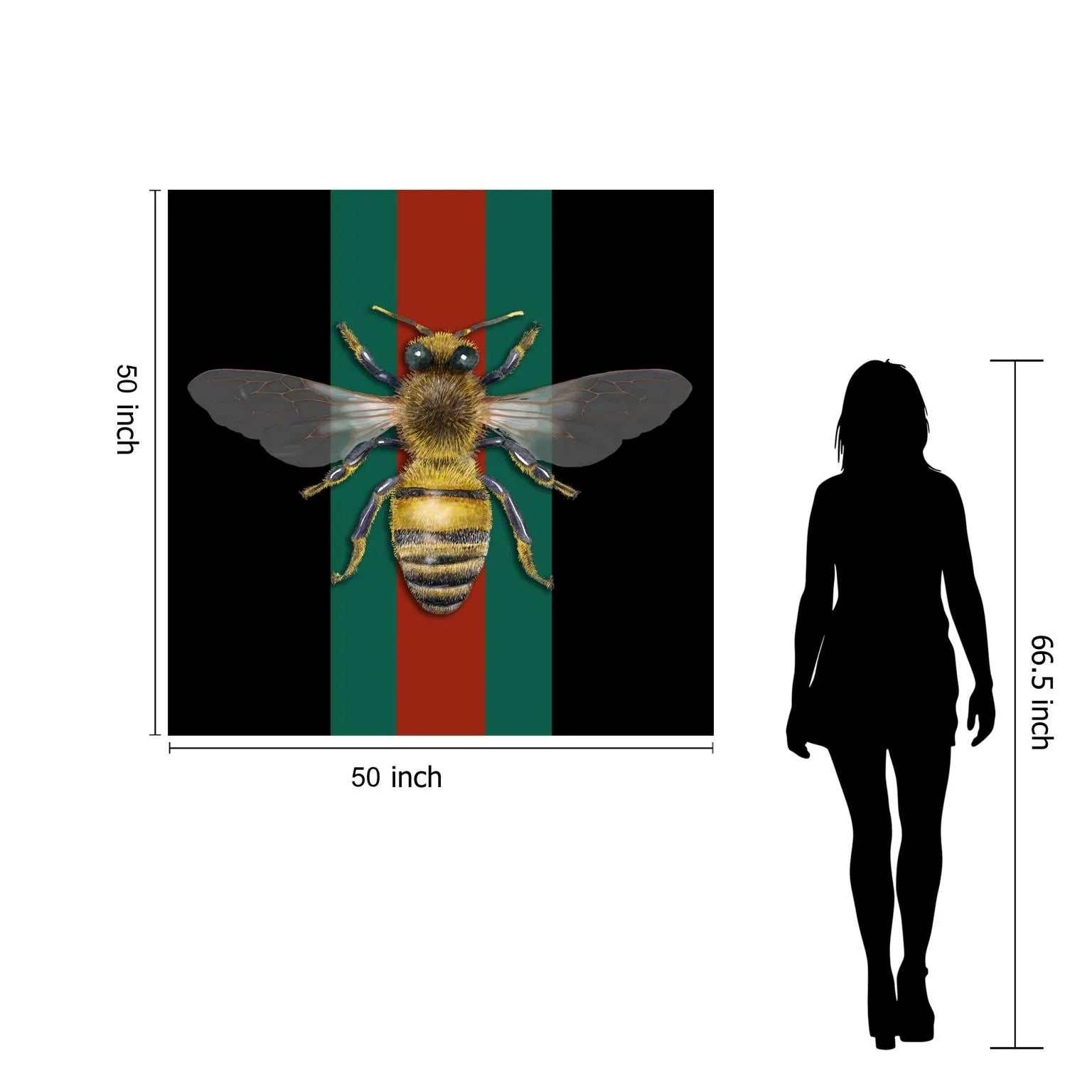 Queen Bee Tempered Glass w / Foil Wall Art - Ornate Home