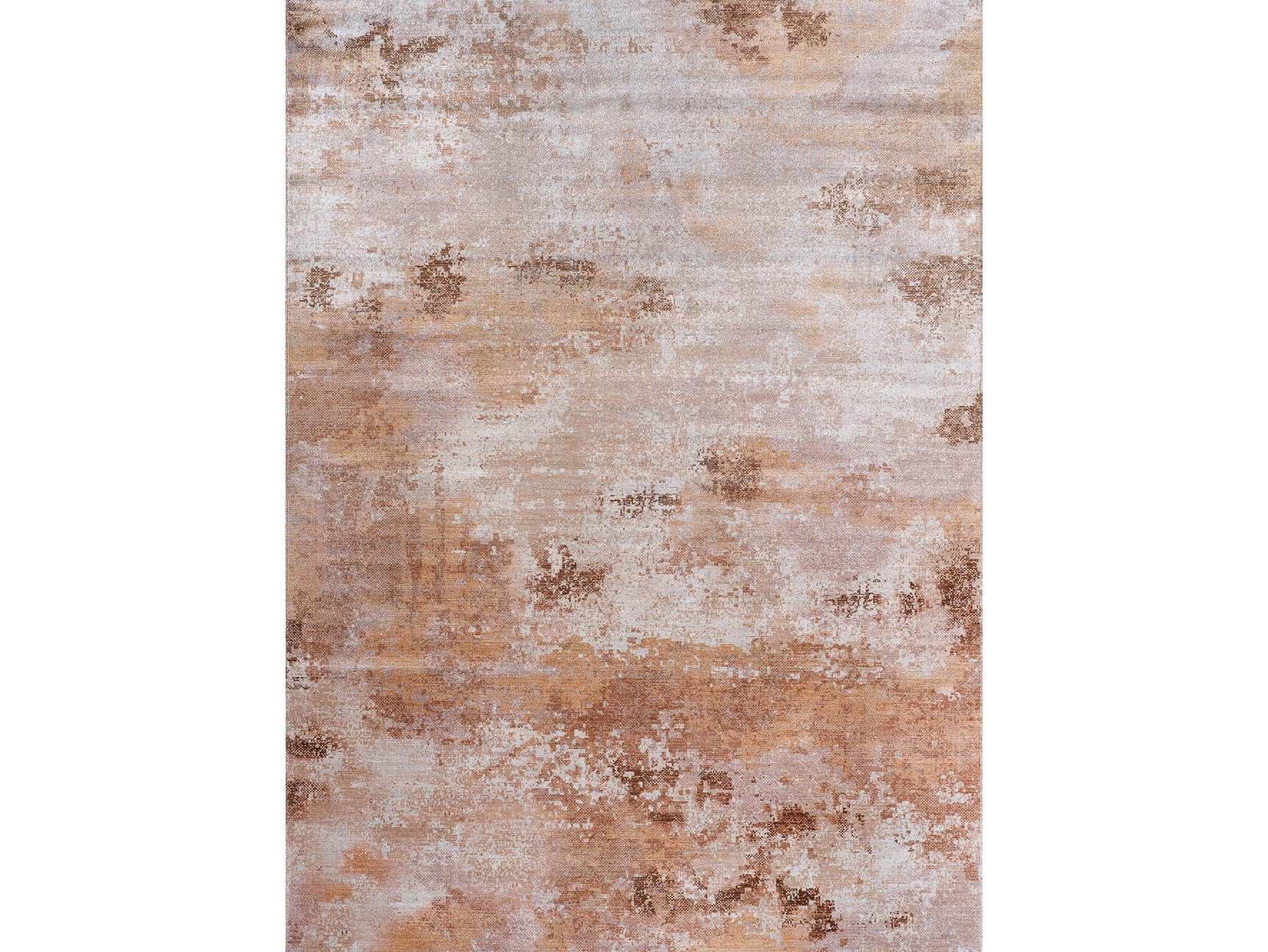 Queen Beige Modern Abstract Easy Silk Rubber Backing Soft Area Rug - Ornate Home