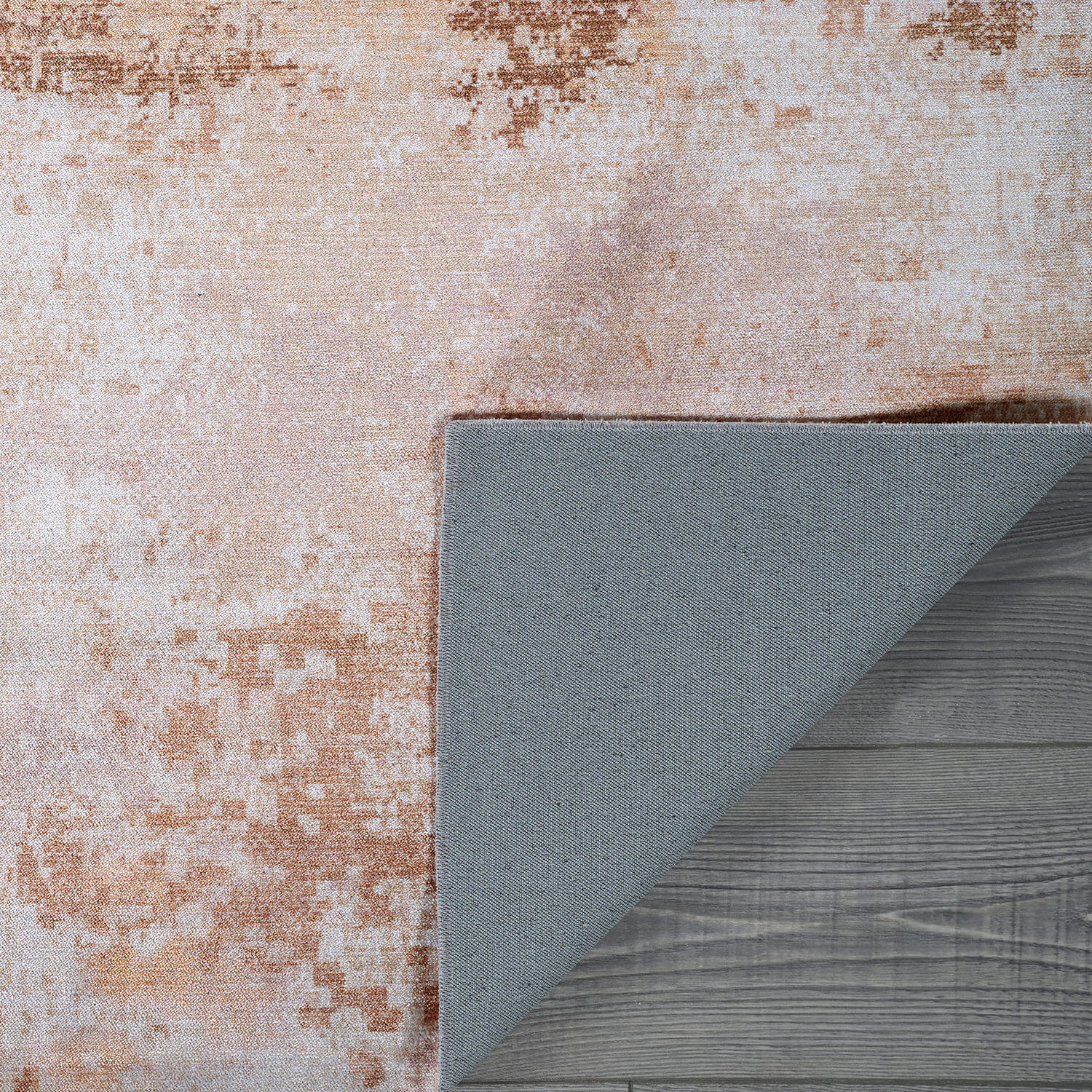 Queen Beige Modern Abstract Easy Silk Rubber Backing Soft Area Rug - Ornate Home