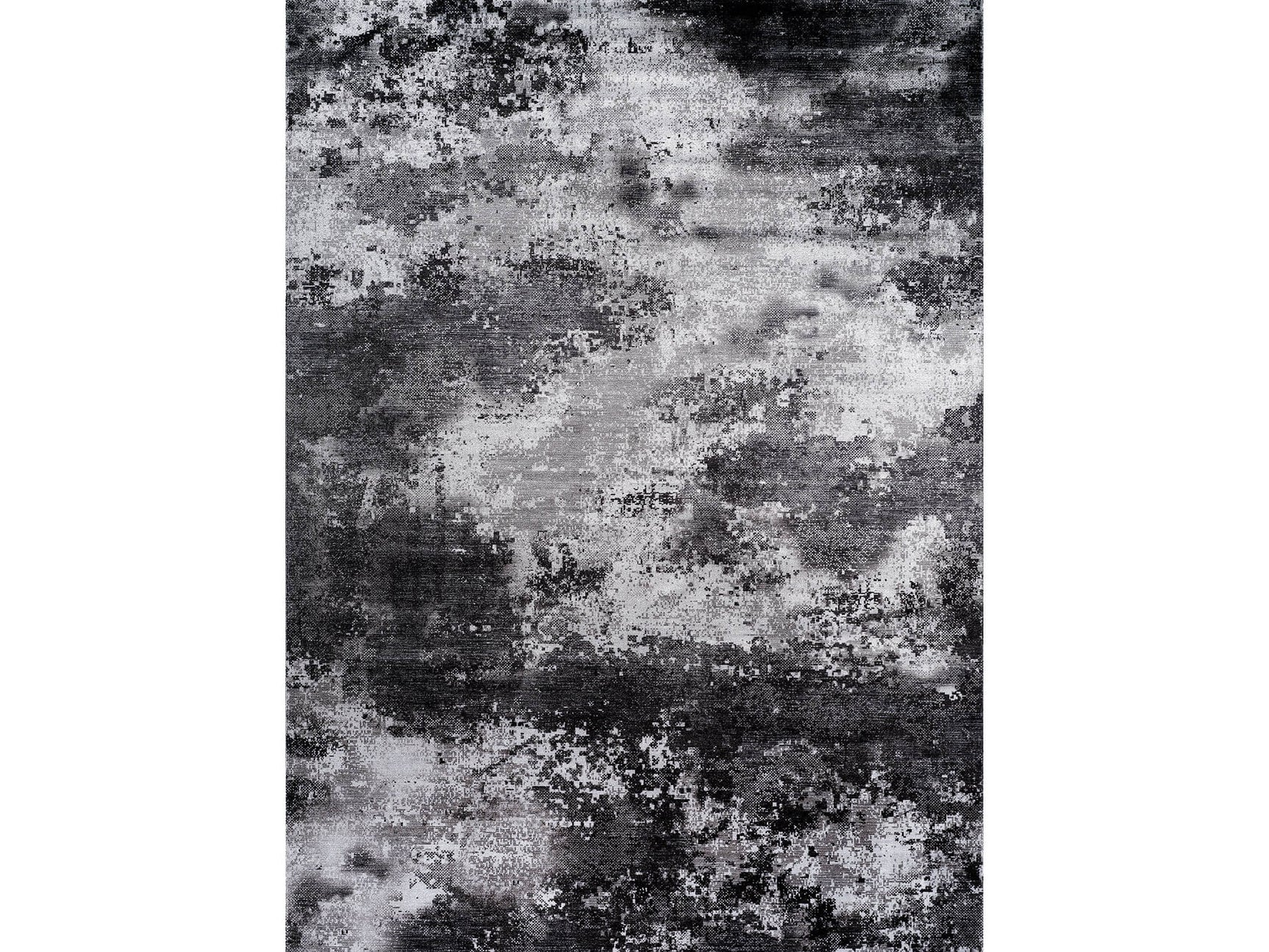 Queen Gray Modern Abstract Easy Silk Rubber Backing Soft Area Rug - Ornate Home