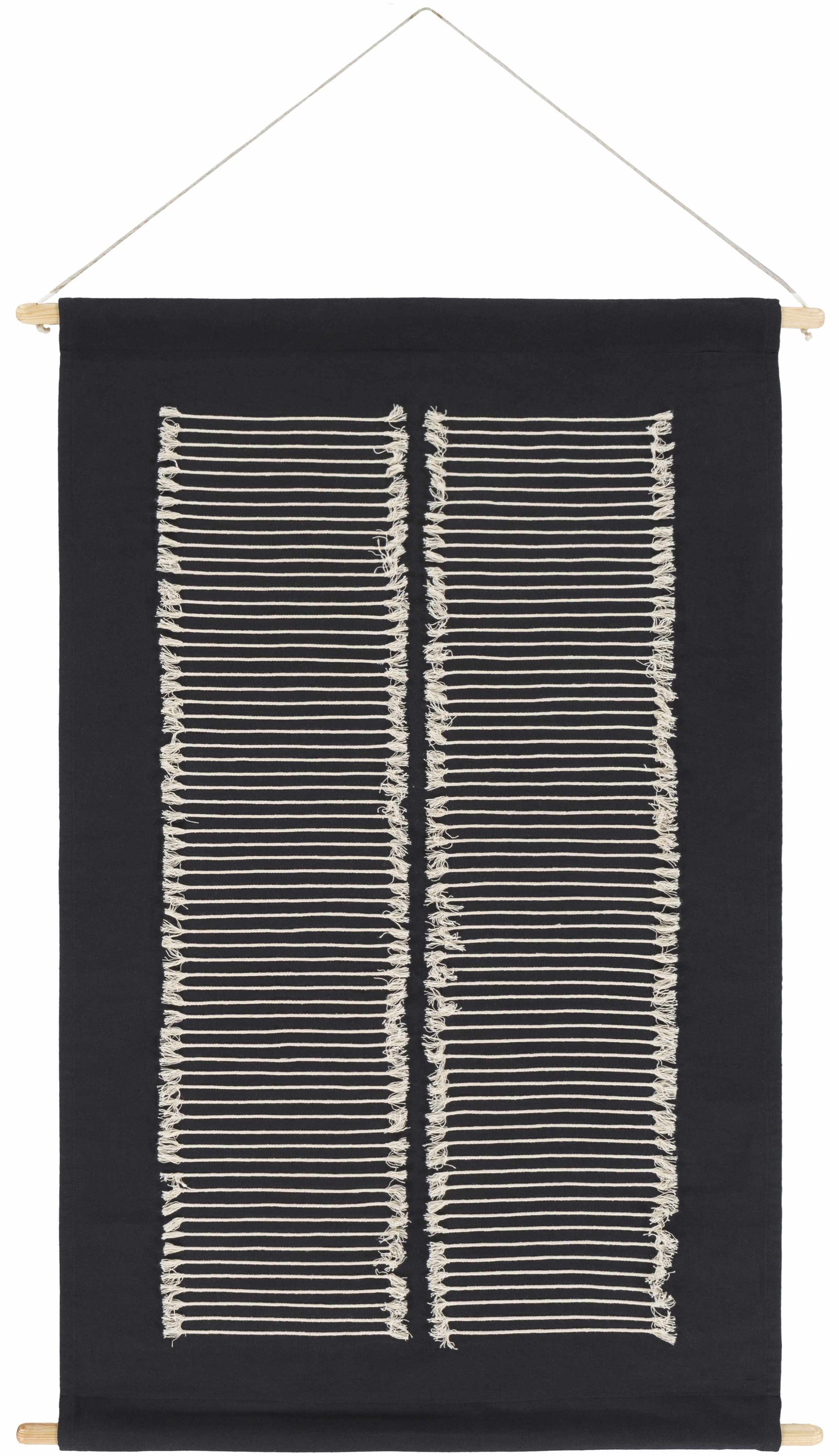 Queen Navy Fringed Wall Hanging - Ornate Home