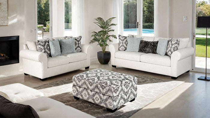 Queensbury White Loveseat - Ornate Home