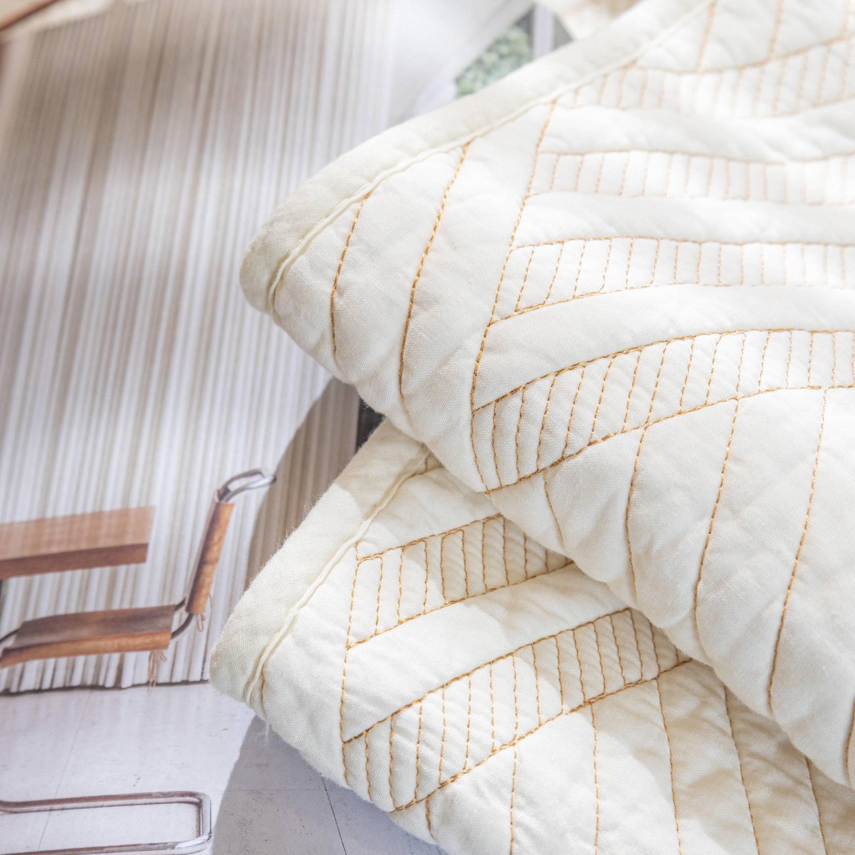 Quilted Geometric Cotton Sofa Cover, Non-Slip & Thick Padded Furniture Covers - Ornate Home