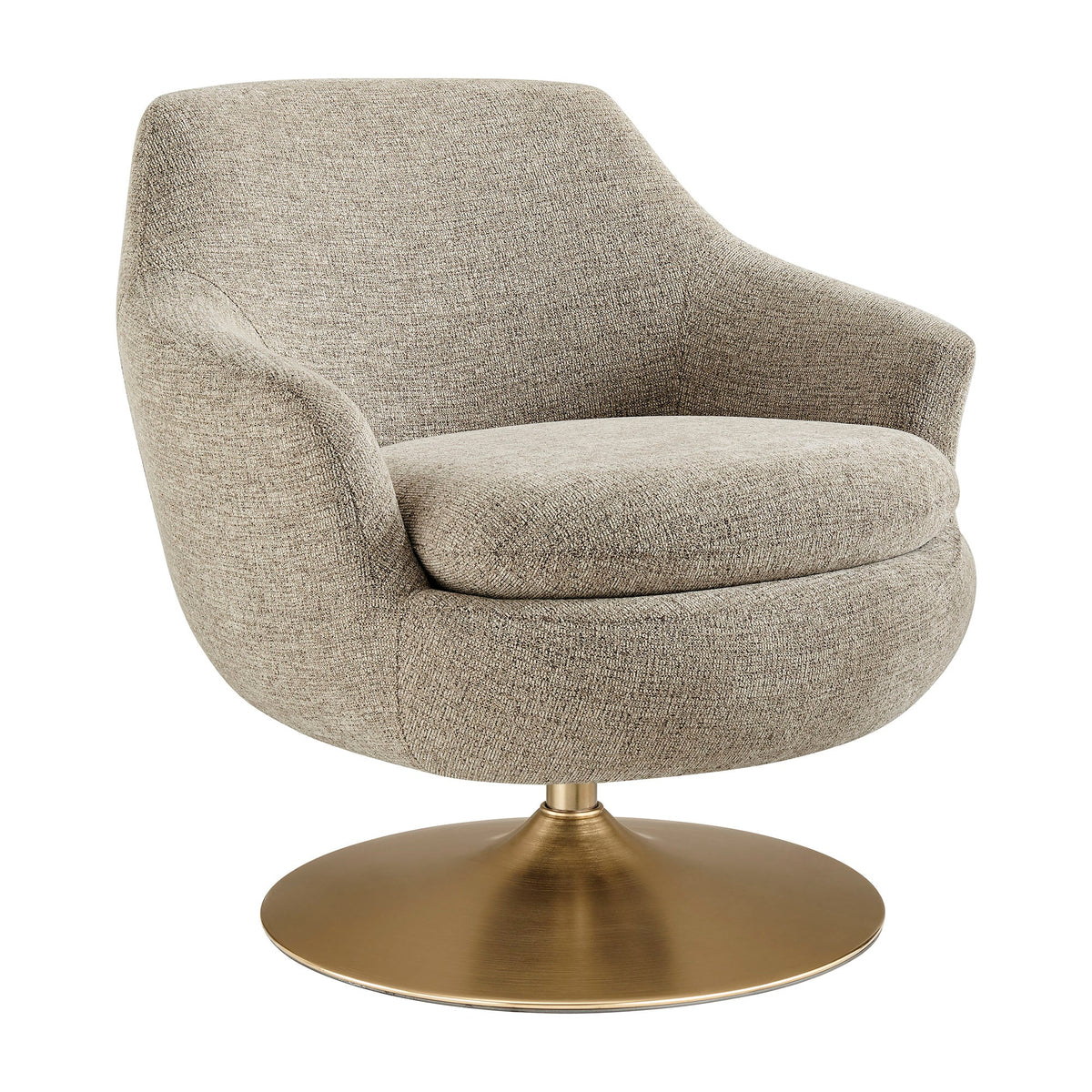 Quimby Flaxen Melange Chenille Swivel Accent Chair - Ornate Home
