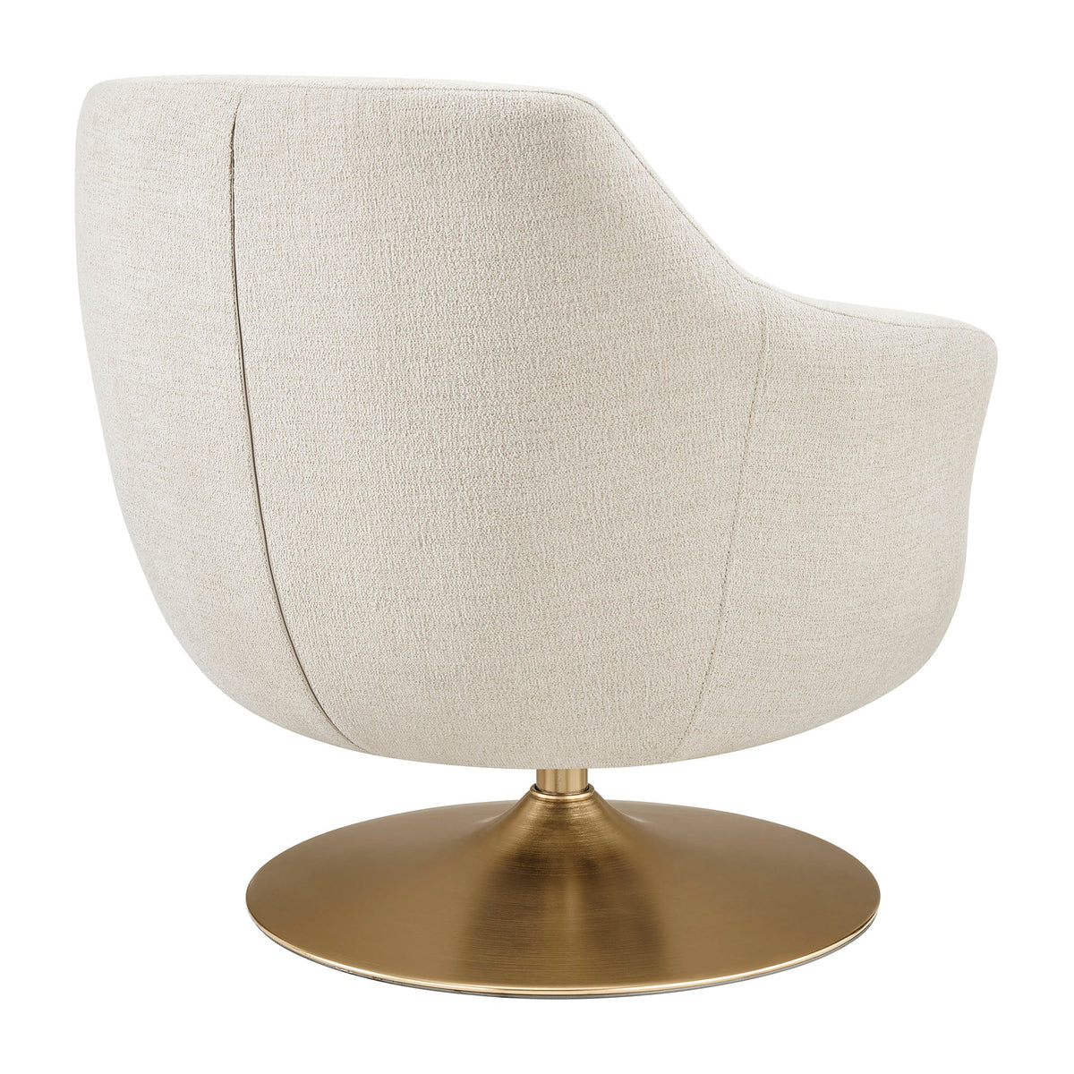 Quimby Ivory Melange Chenille Swivel Accent Chair - Ornate Home