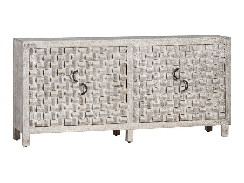 Quincy White/Brown Four-Door Sideboard - Ornate Home