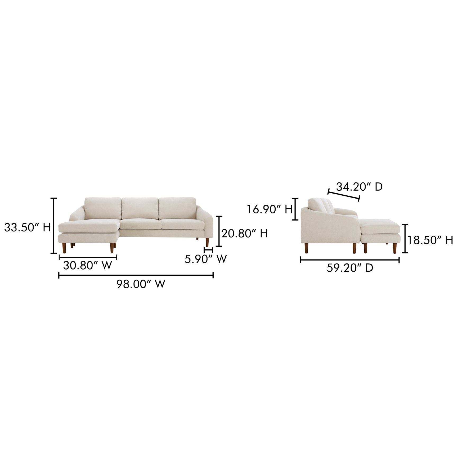 Quinn Oatmeal Sectional - Ornate Home