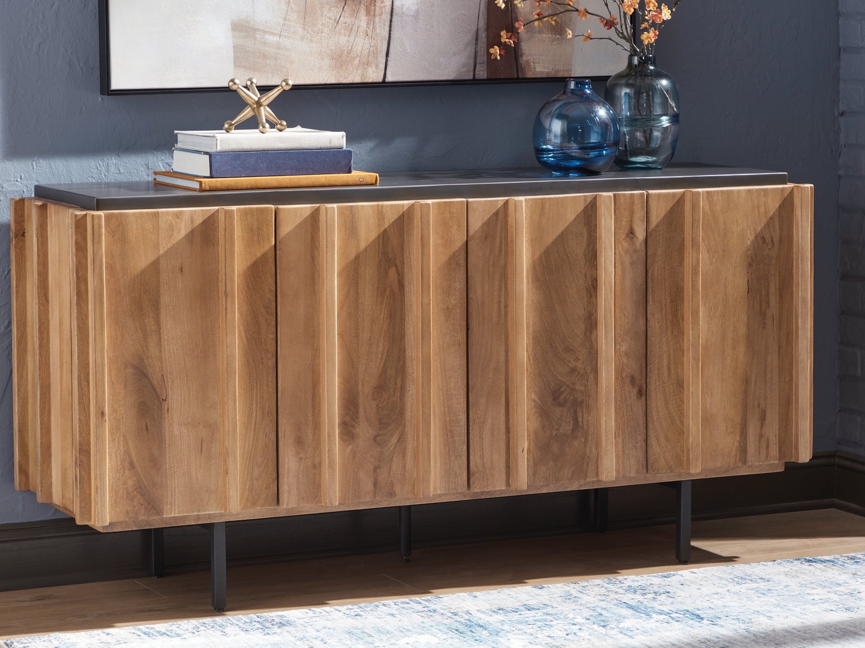 Quintavious Brown/Charcoal Accent Cabinet - Ornate Home