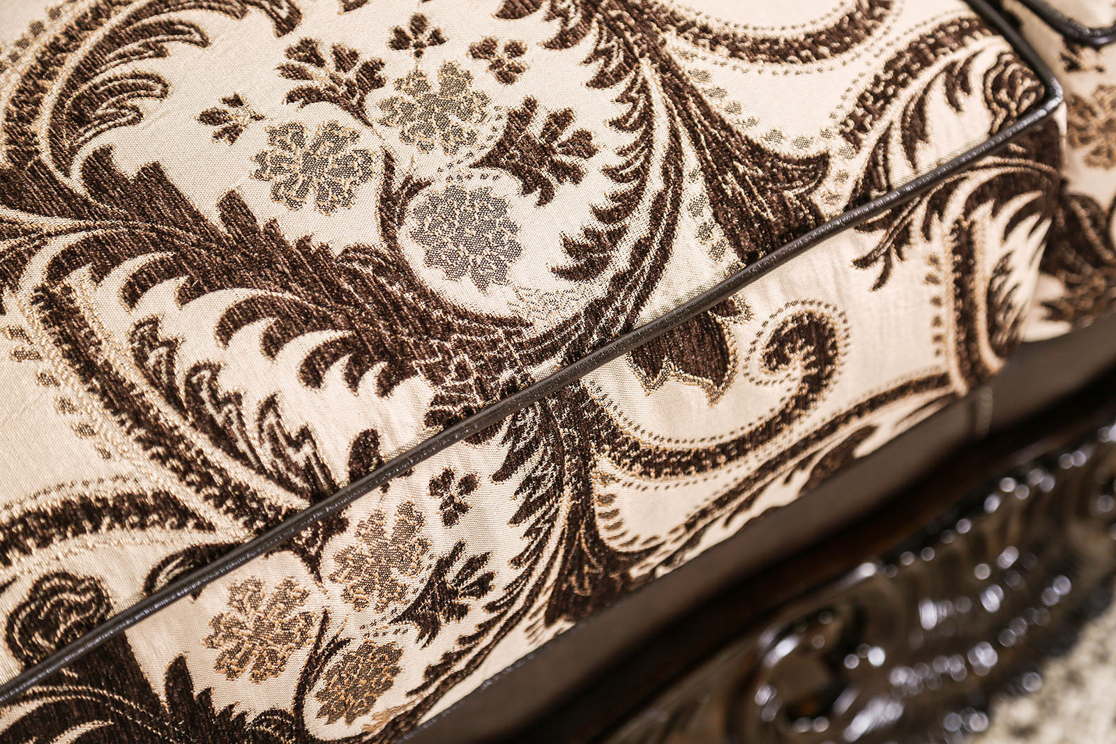 Quirino Light Brown/Dark Brown Sofa - Ornate Home