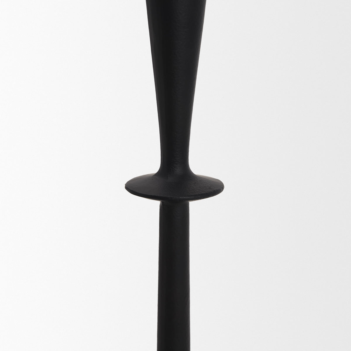 Qwin Matte Black Cast Aluminum Medium Candle Holder - Ornate Home
