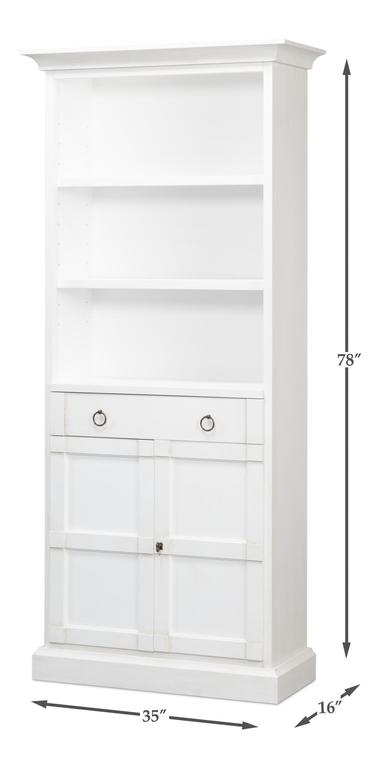 Cortina White Bookcase With Doors