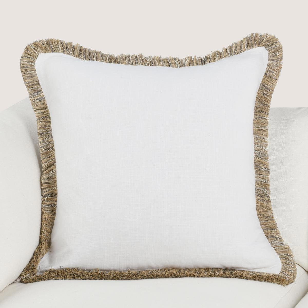 RO Cara Ivory/Natural Multiple Sizes Throw Pillow - Ornate Home