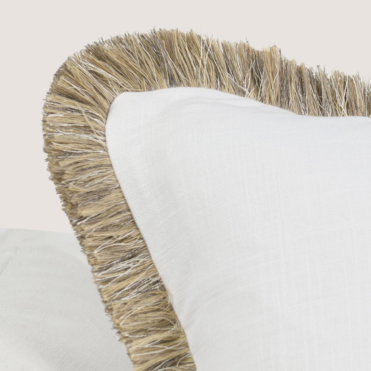 RO Cara Ivory/Natural Multiple Sizes Throw Pillow - Ornate Home