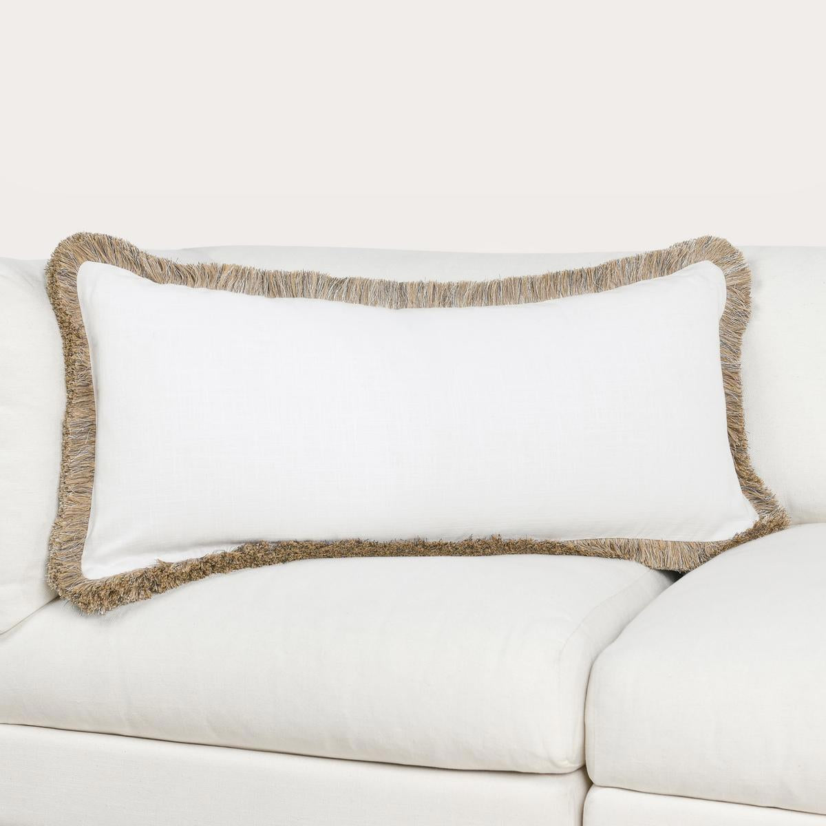 RO Cara Ivory/Natural Multiple Sizes Throw Pillow - Ornate Home
