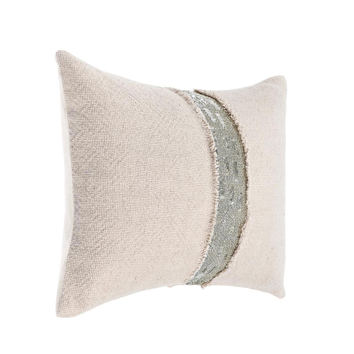 RO Lira Natural/Silver Multiple Sizes Throw Pillow - Ornate Home