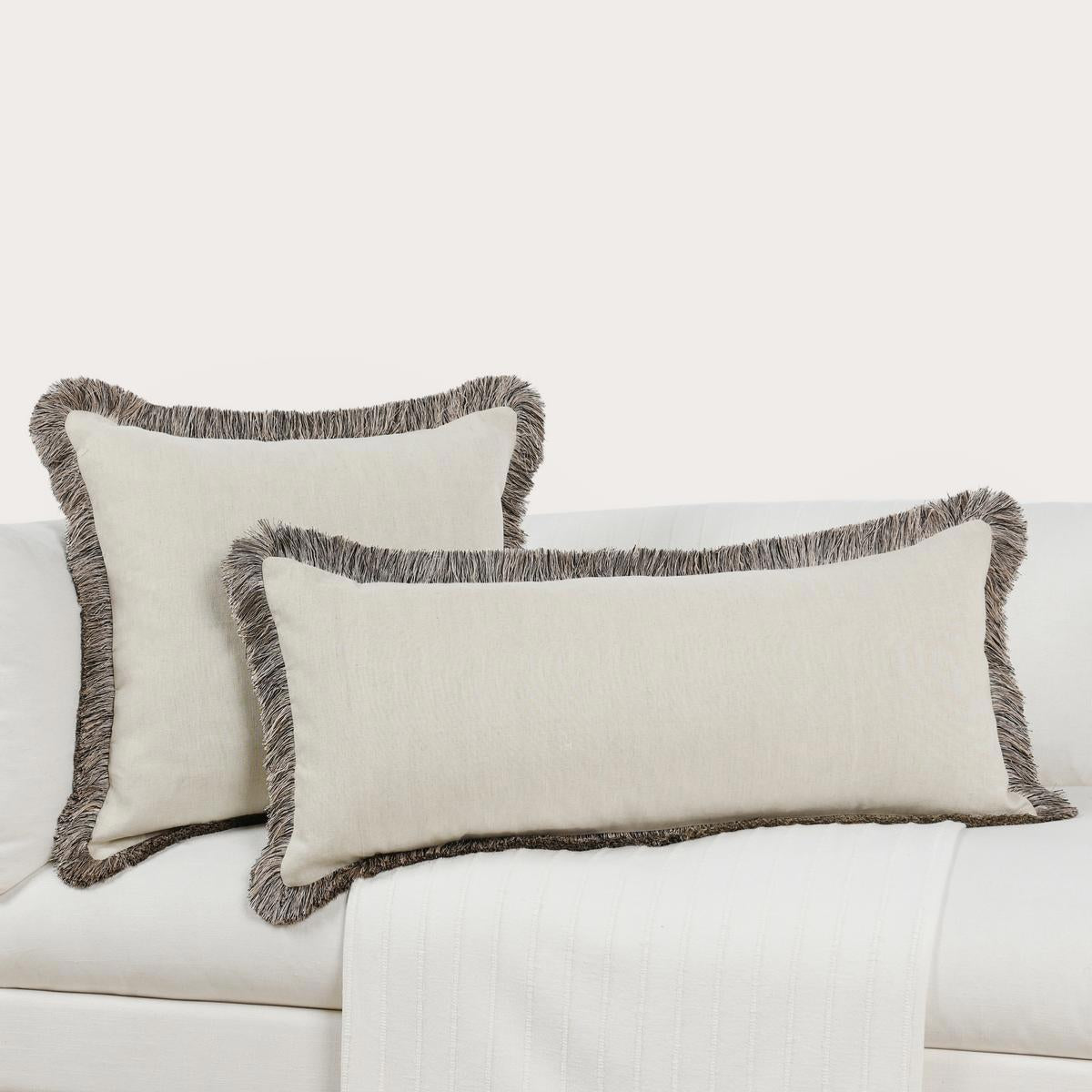 RO Nola Natural/Black Multiple Sizes Throw Pillow - Ornate Home