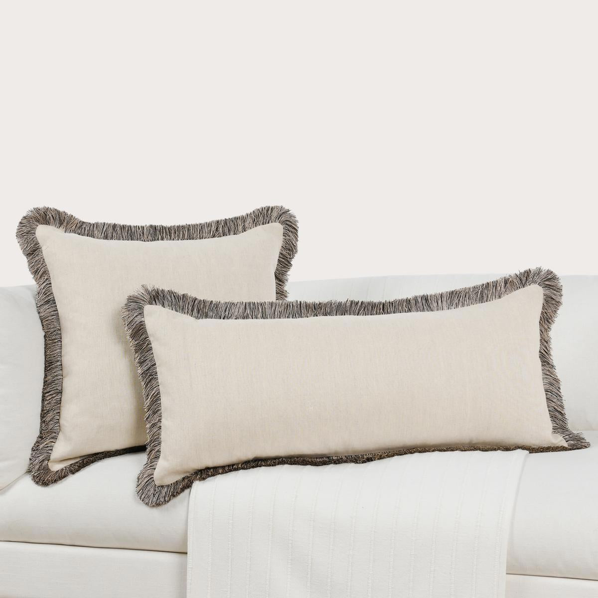 RO Nola Natural/Black Multiple Sizes Throw Pillow - Ornate Home