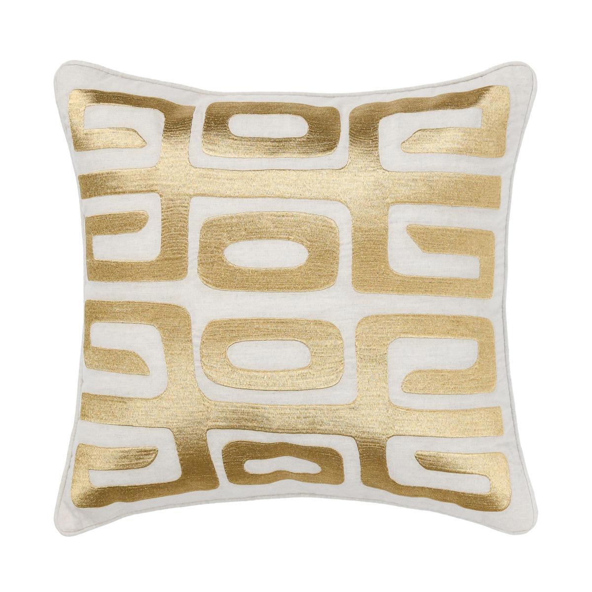 RO Zelo Natural/Gold 22x22 Throw Pillow (Set of 2) - Ornate Home