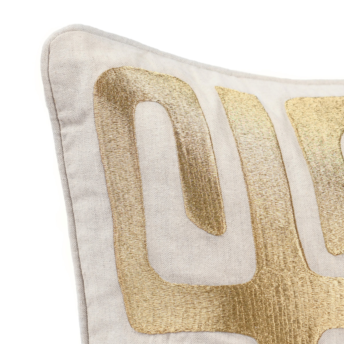 RO Zelo Natural/Gold 22x22 Throw Pillow (Set of 2) - Ornate Home