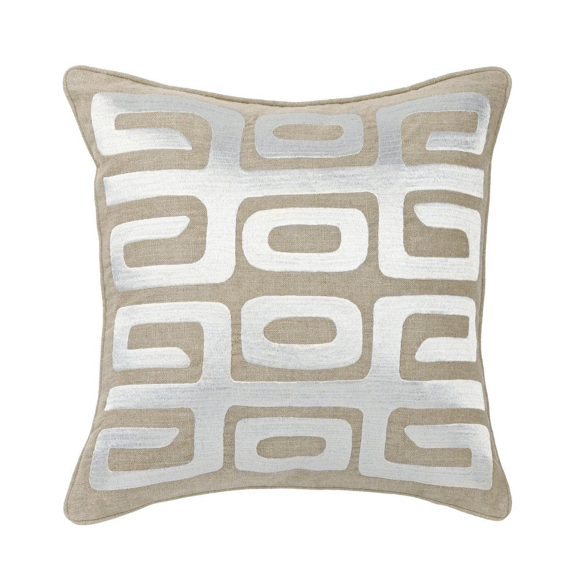 RO Zelo Tan/Silver 22x22 Throw Pillow (Set of 2) - Ornate Home