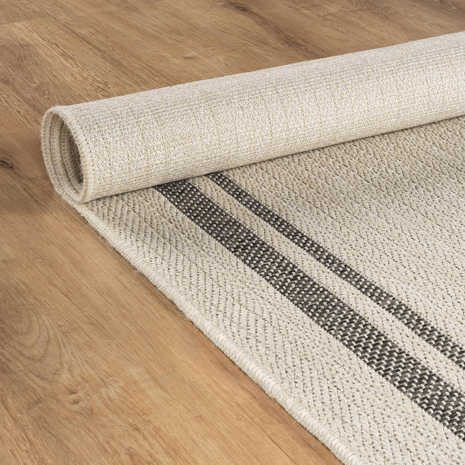 Royce Bone 6 Jute-Look Area Rug | Elegant & Washable