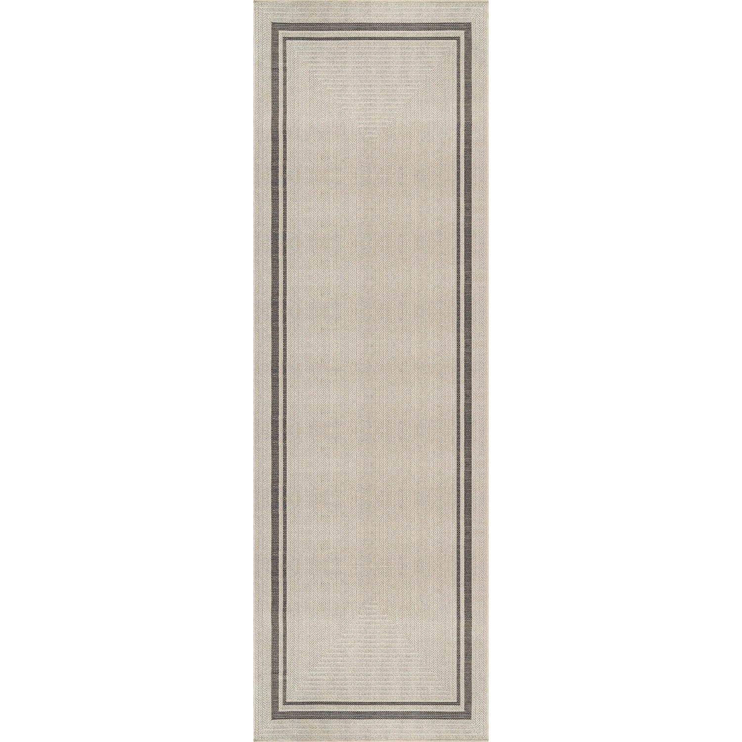 Royce Bone 6 Jute-Look Area Rug | Elegant & Washable