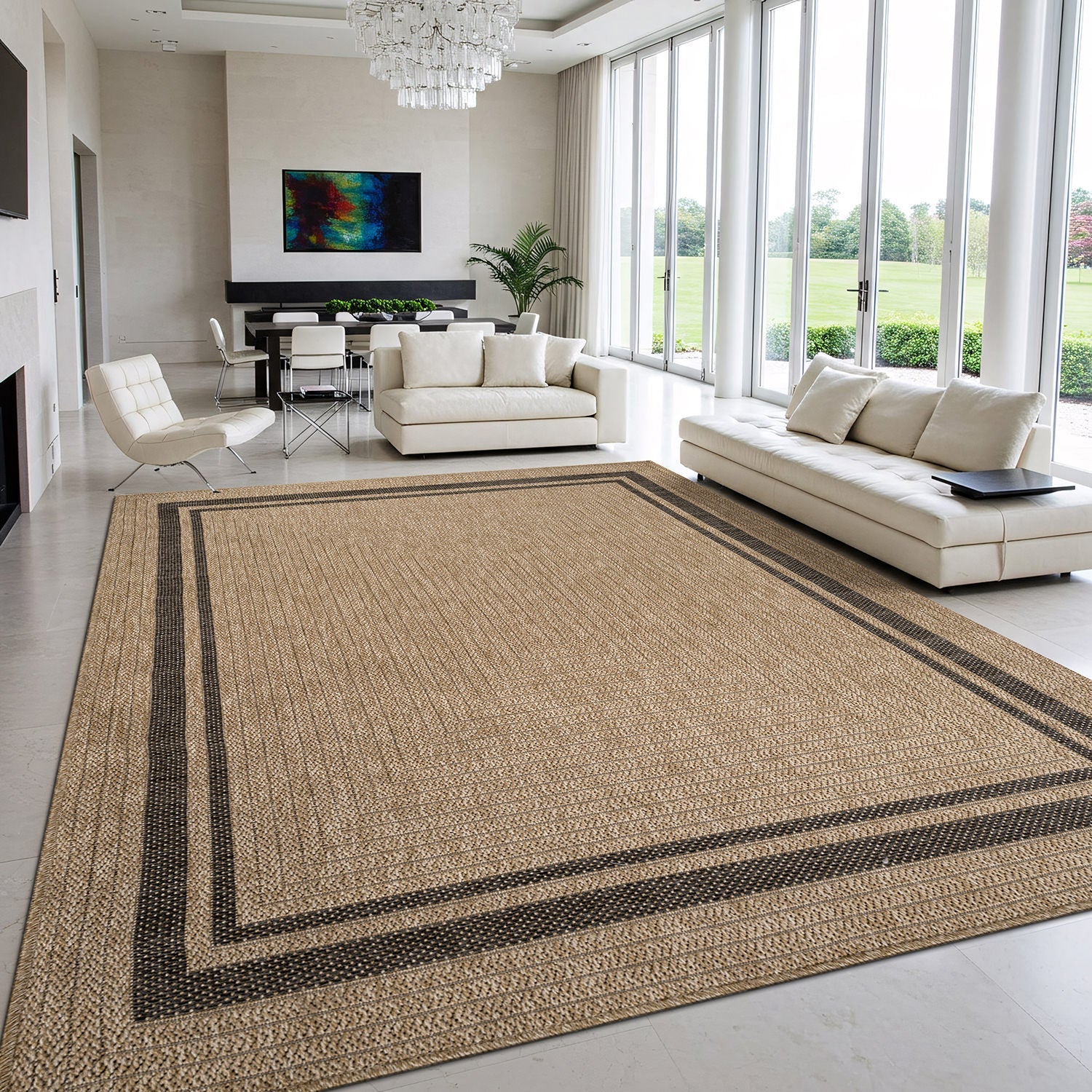 Royce Natural 6 Jute-Look Area Rug | Earthy Texture