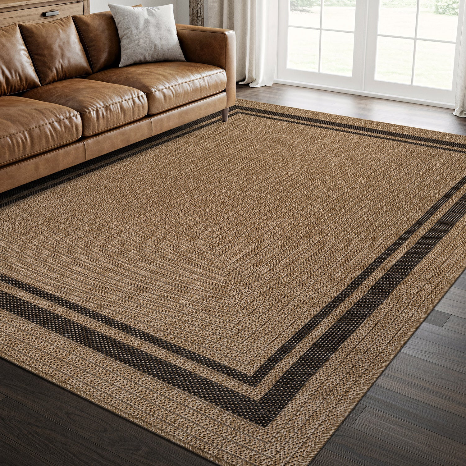 Royce Natural 6 Jute-Look Area Rug | Earthy Texture