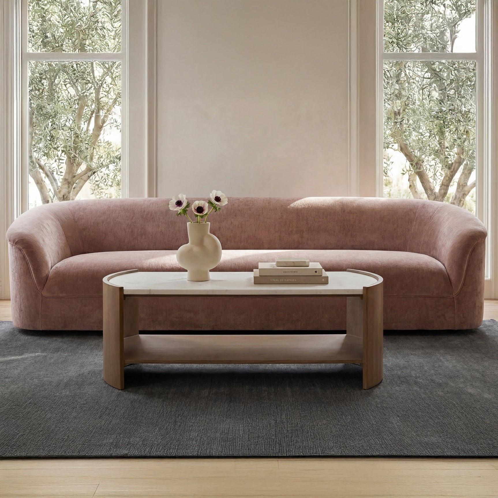 Fern White/Brown Coffee Table