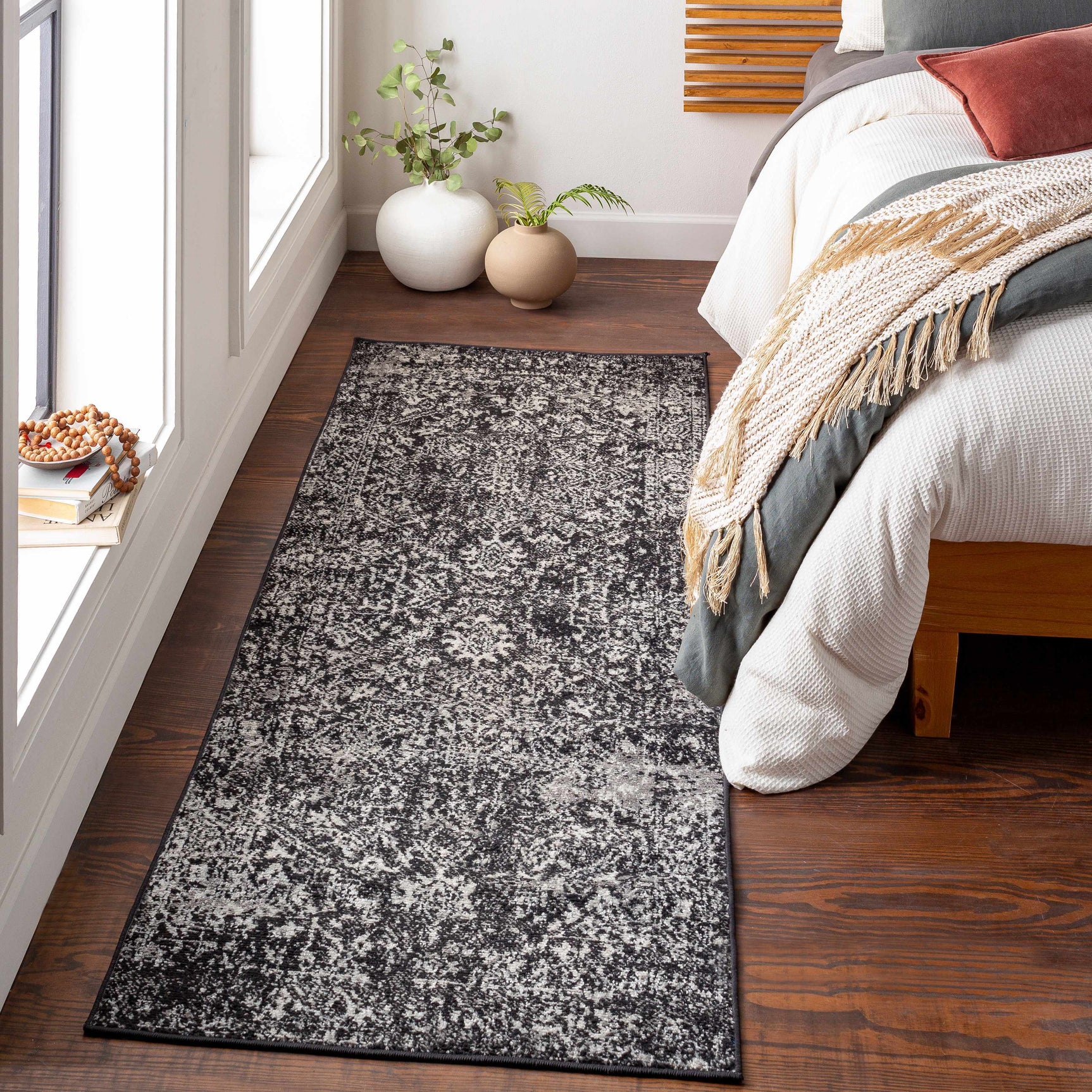 Rachel Black Area Rug - Ornate Home