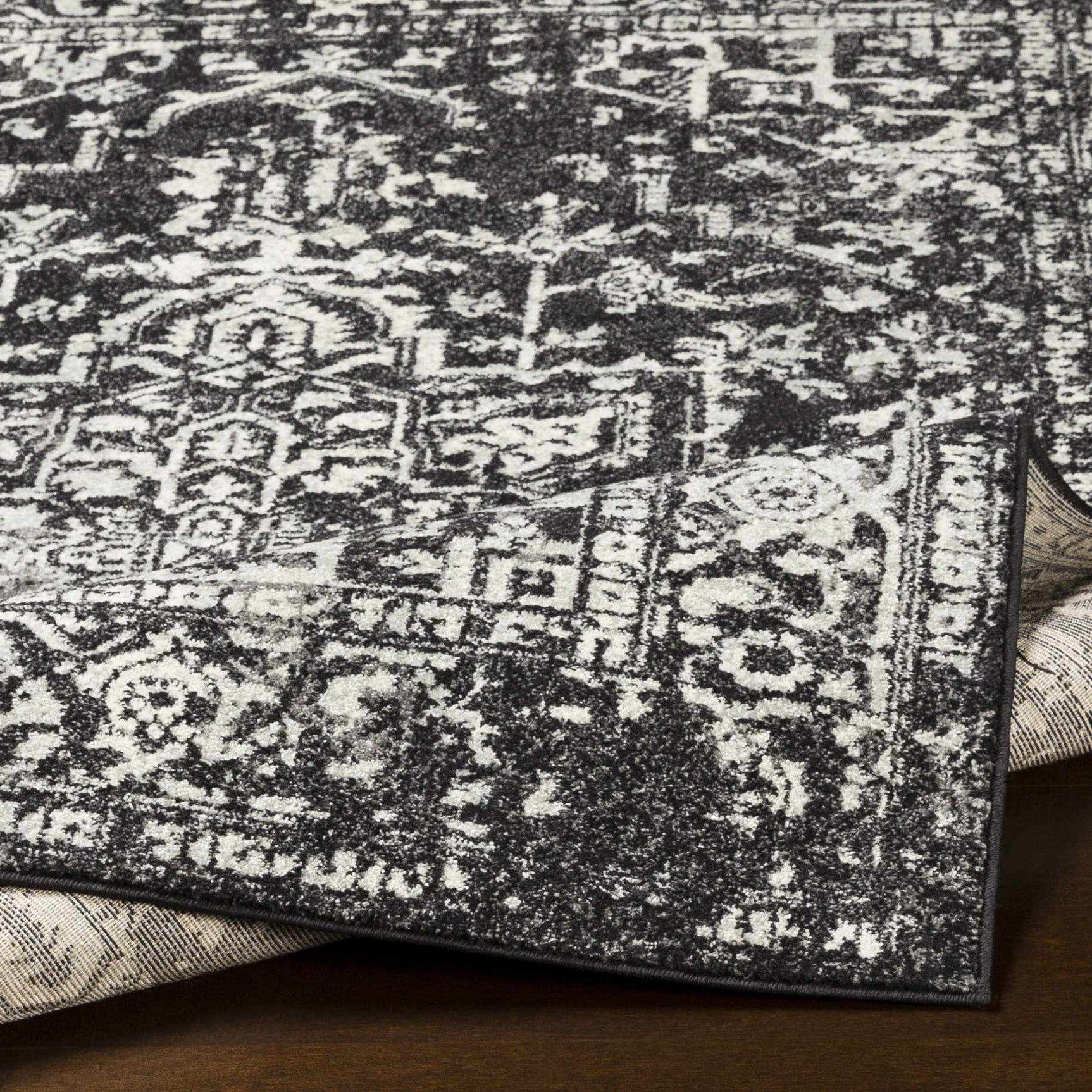 Rachel Black Area Rug - Ornate Home