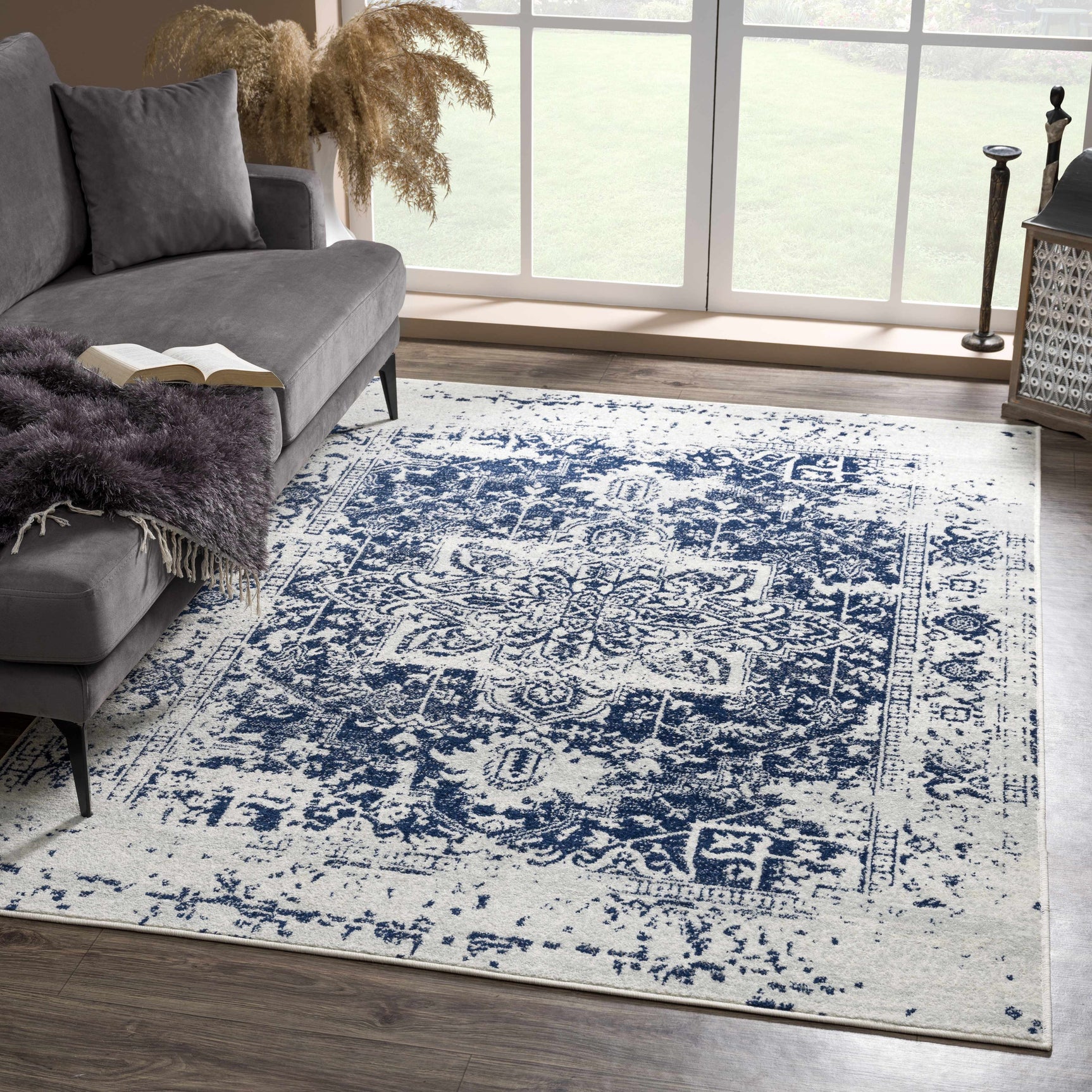 Rachel Navy Area Rug - Ornate Home