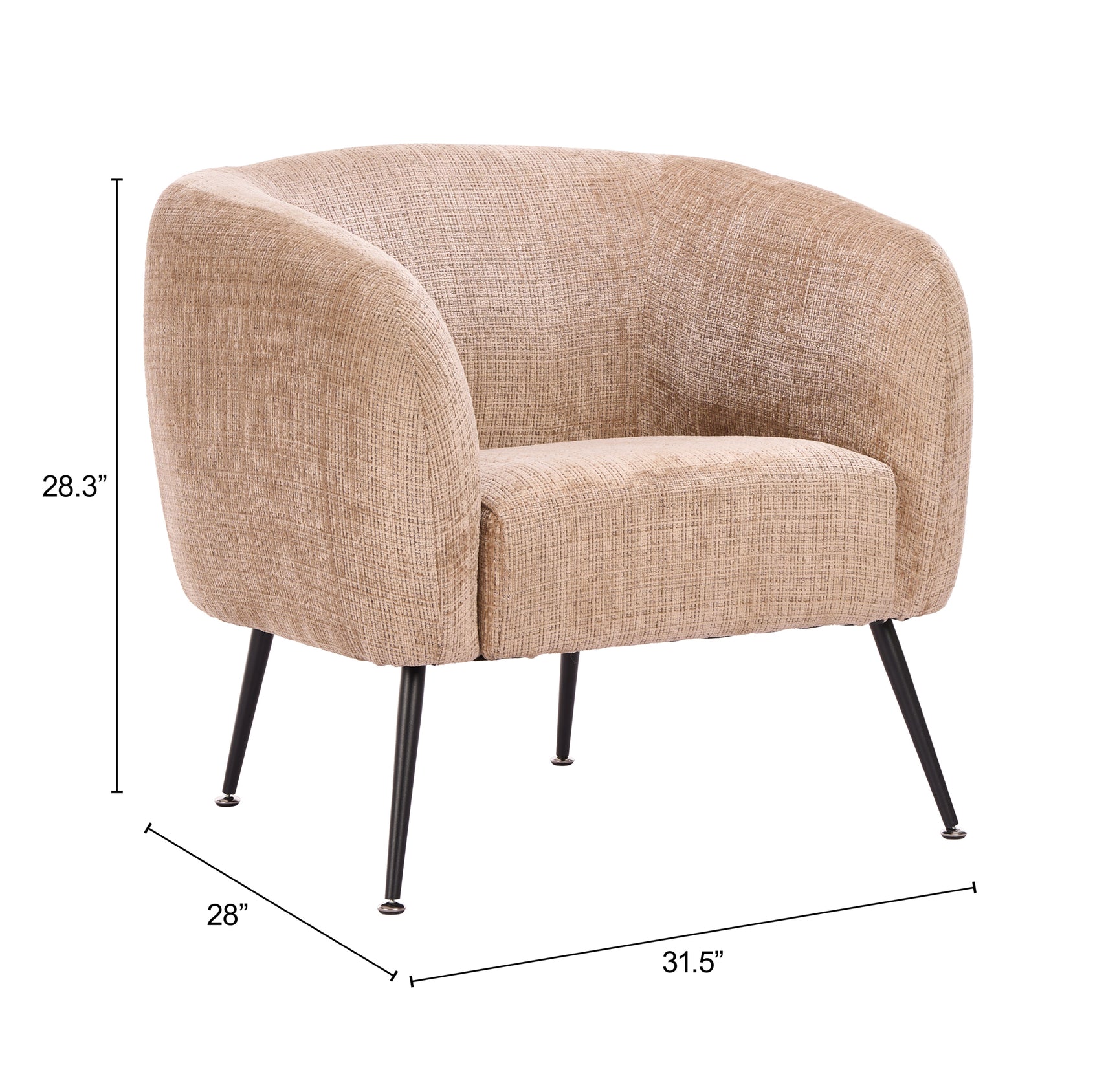 Racine Linen Beige Accent Chair - Ornate Home