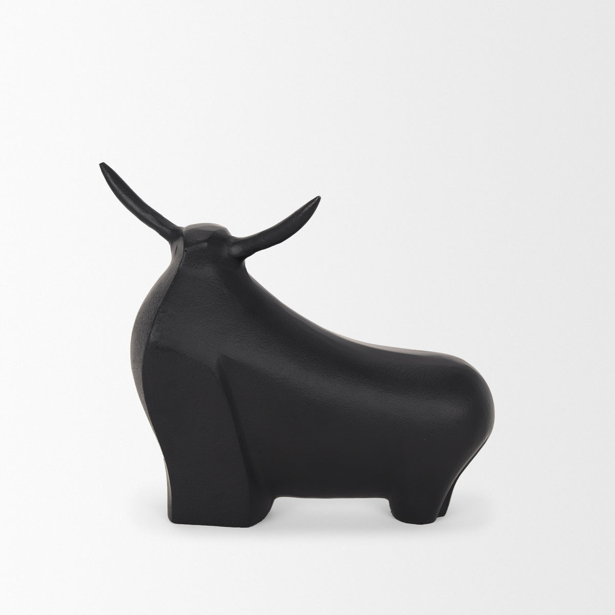 Radu Matte Black Large Metal Bull Decorative Object - Ornate Home