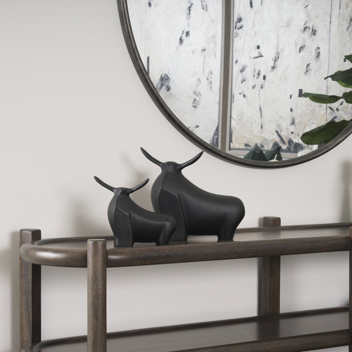 Radu Matte Black Large Metal Bull Decorative Object - Ornate Home