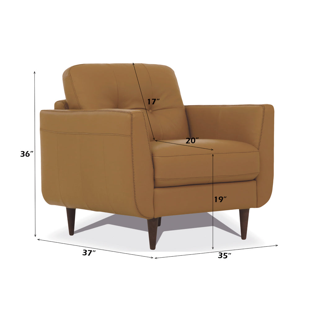 Radwan Camel Leather Chair - Ornate Home
