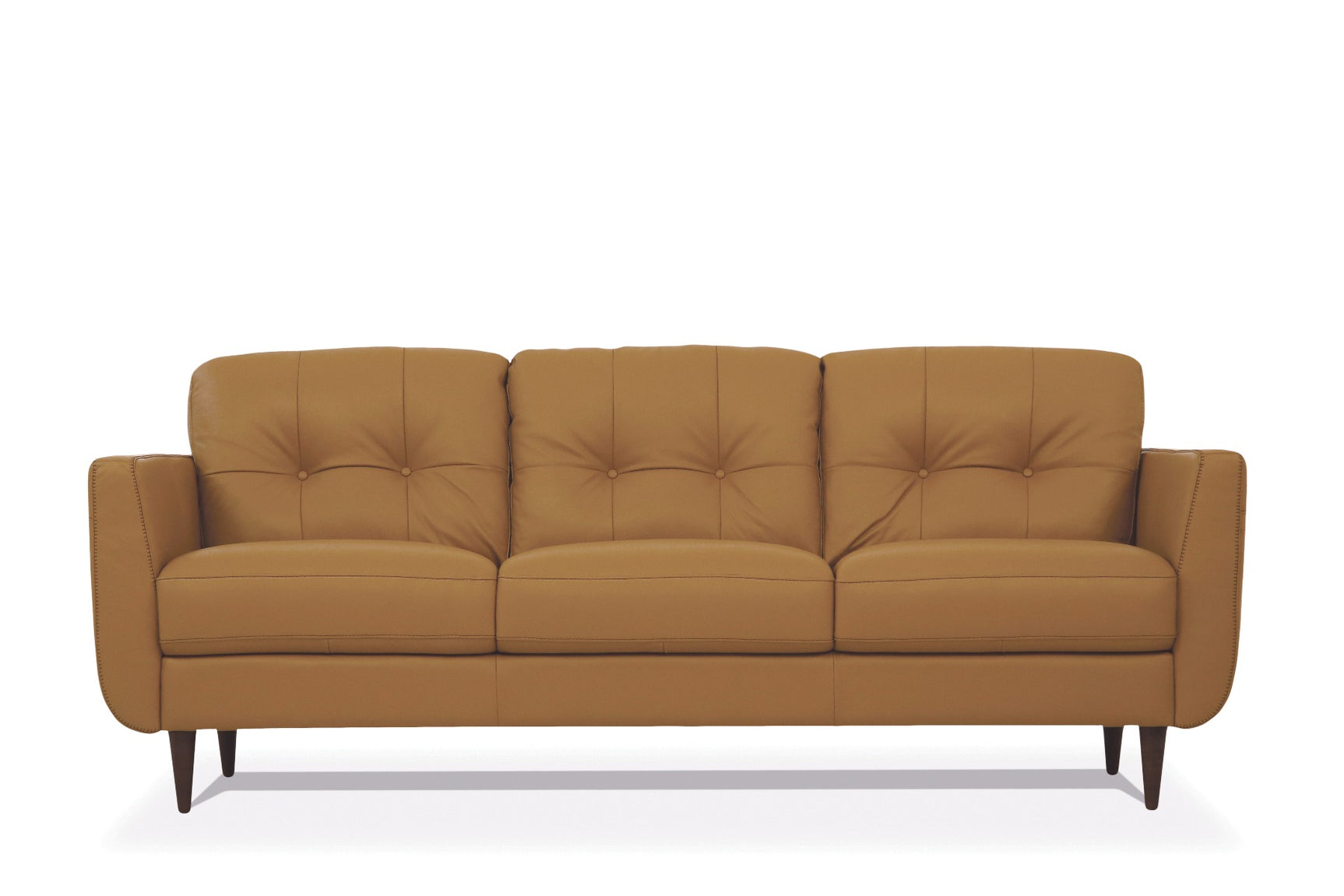 Radwan Camel Leather Sofa - Ornate Home
