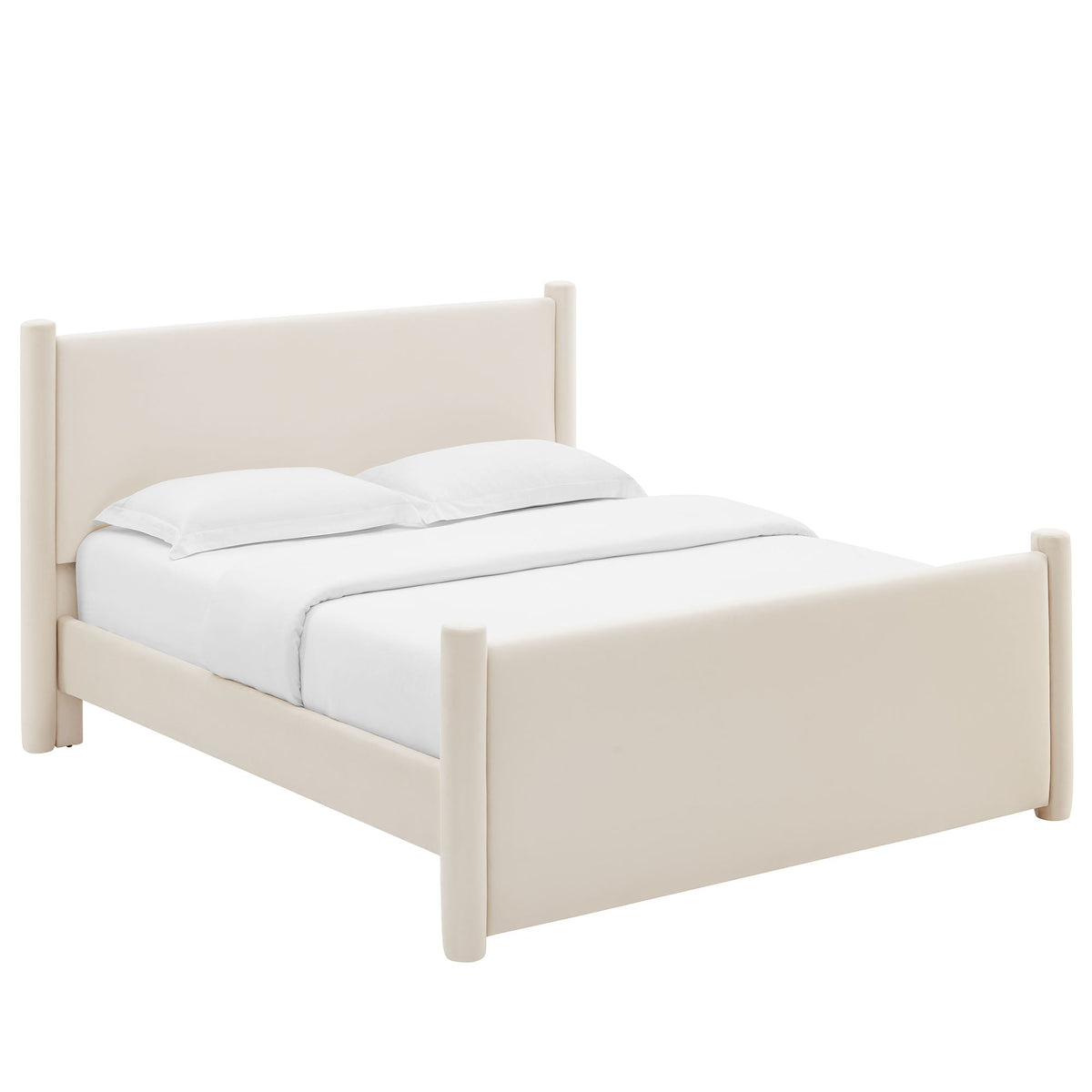 Rael Alabaster Performance Velvet Full Platform Bed - Ornate Home