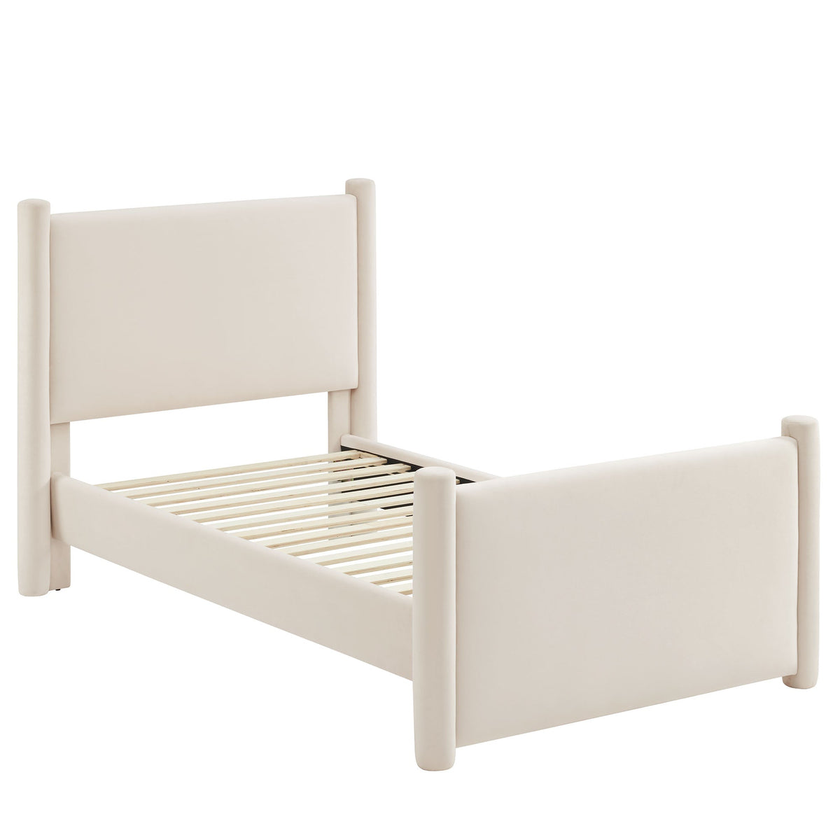 Rael Alabaster Performance Velvet Twin Platform Bed - Ornate Home