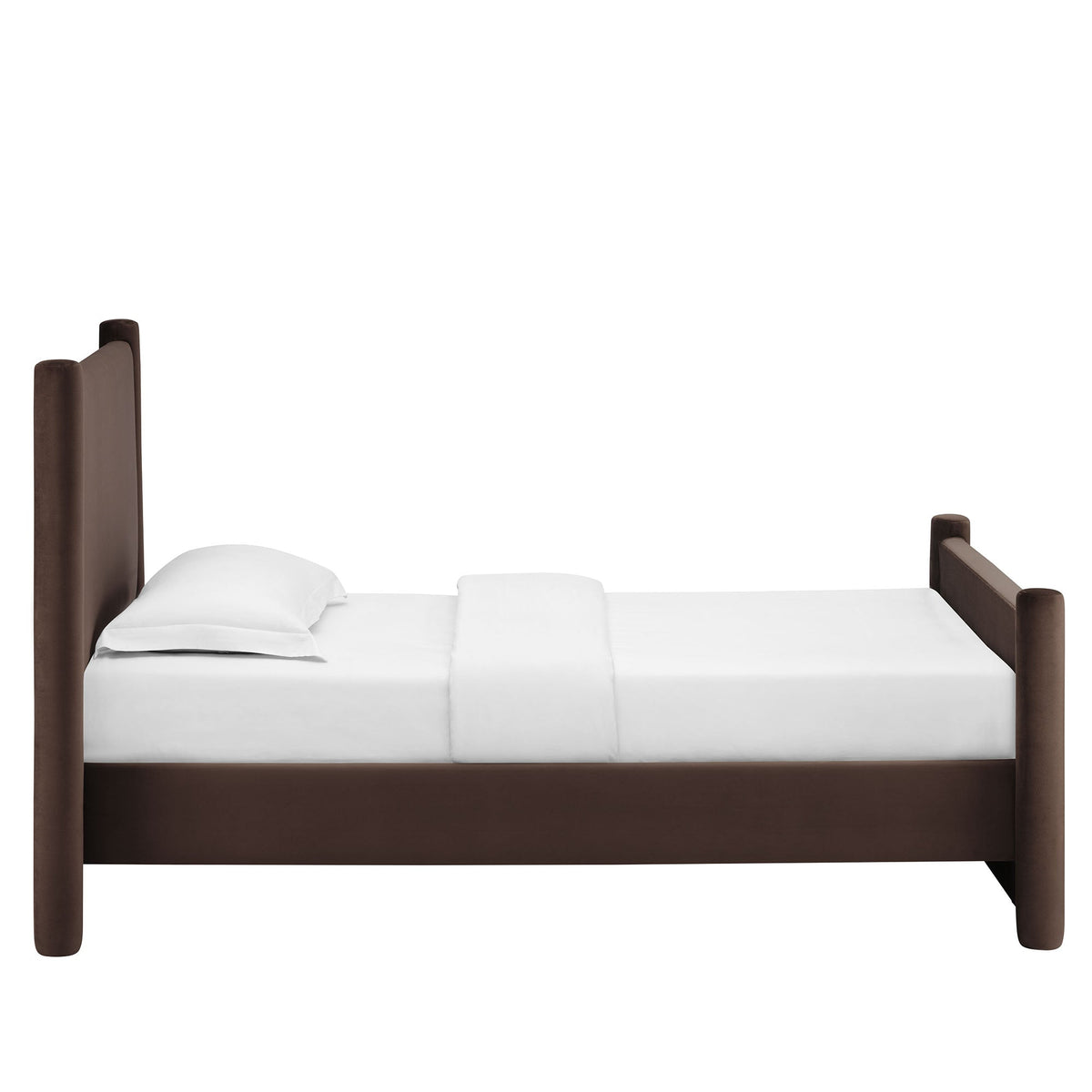 Rael Chocolate Brown Performance Velvet Twin Platform Bed - Ornate Home