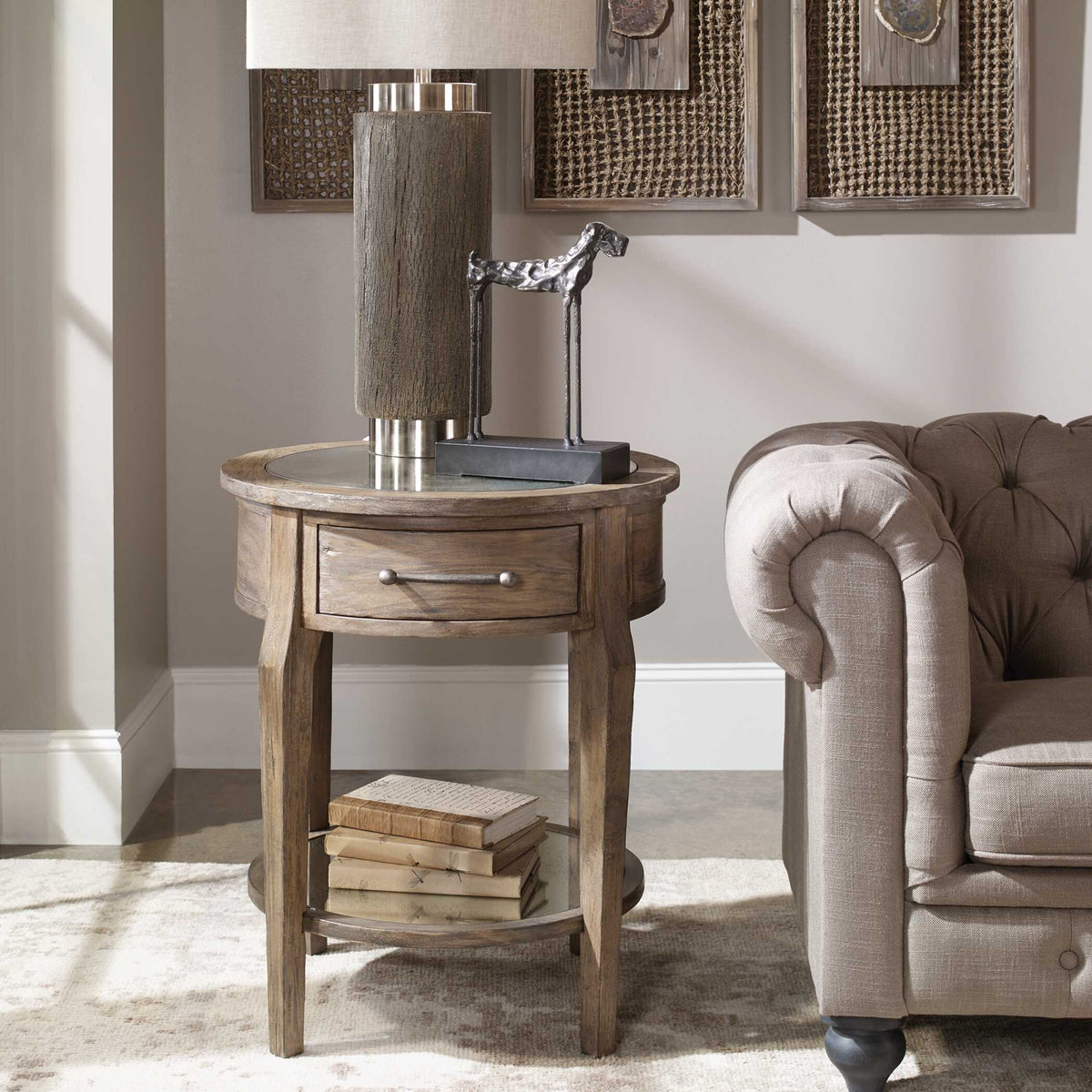 Raelynn Woodtone Wood Lamp Table - Ornate Home